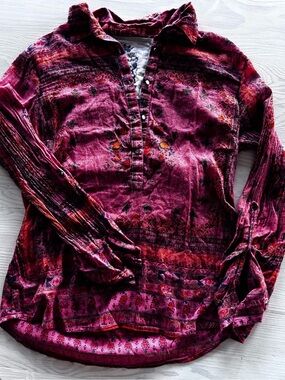 Women’s JAK Button Down Long Sleeve Top Lightweight Size Large